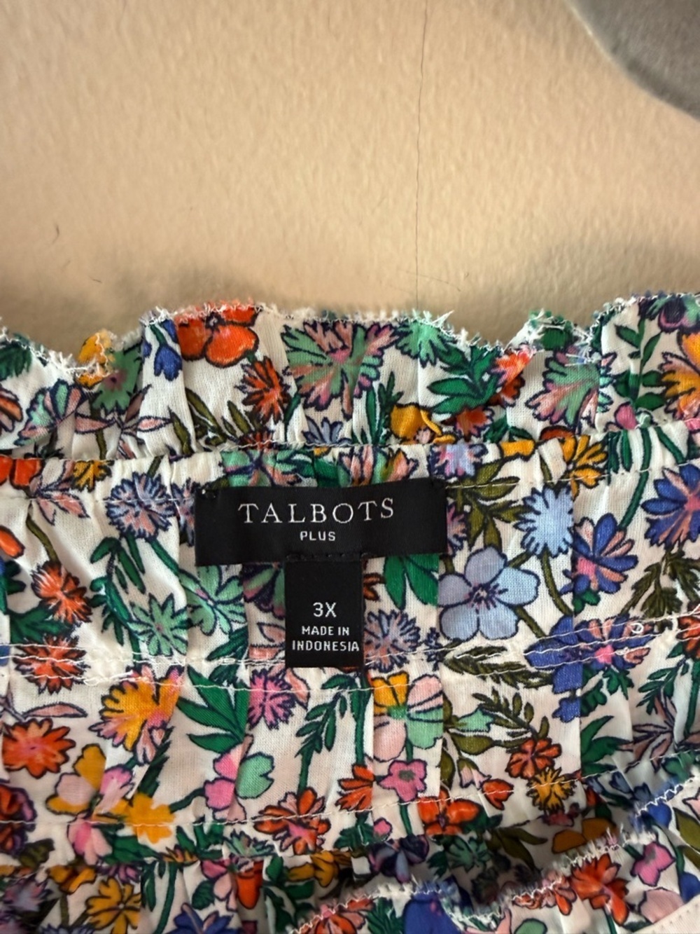 Talbots  Floral Popover Peasant Blouse ditsy cottagecore Button Sz 3X - Picture 3 of 6